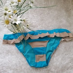 Victoria's Secret stripe ruffle bikini bottom S/P